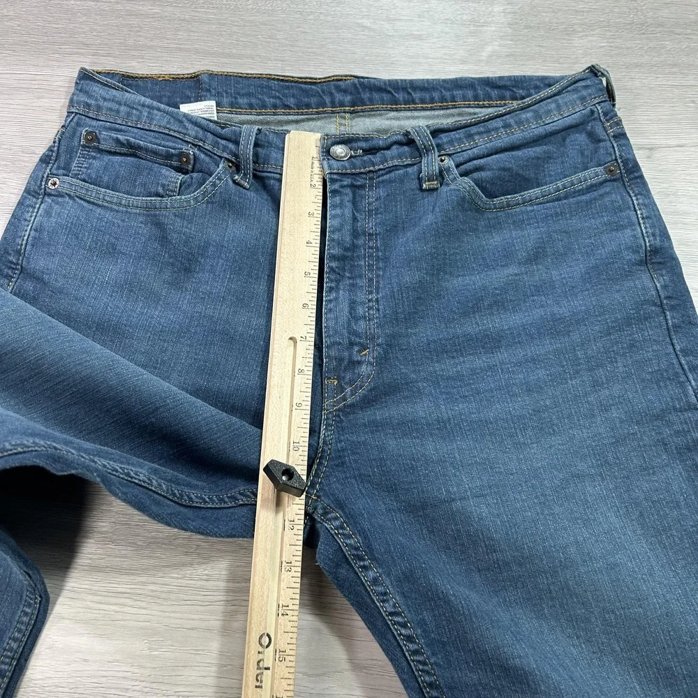 Levis 514 Jeans Mens 36x30 Blue Straight Leg Stretch Denim Classic Medium Wash ^